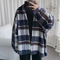 Very fairy top warm thickened plaid shirt mens long-sleeved Korean version of the winter trend ruffian handsome shirt jacket