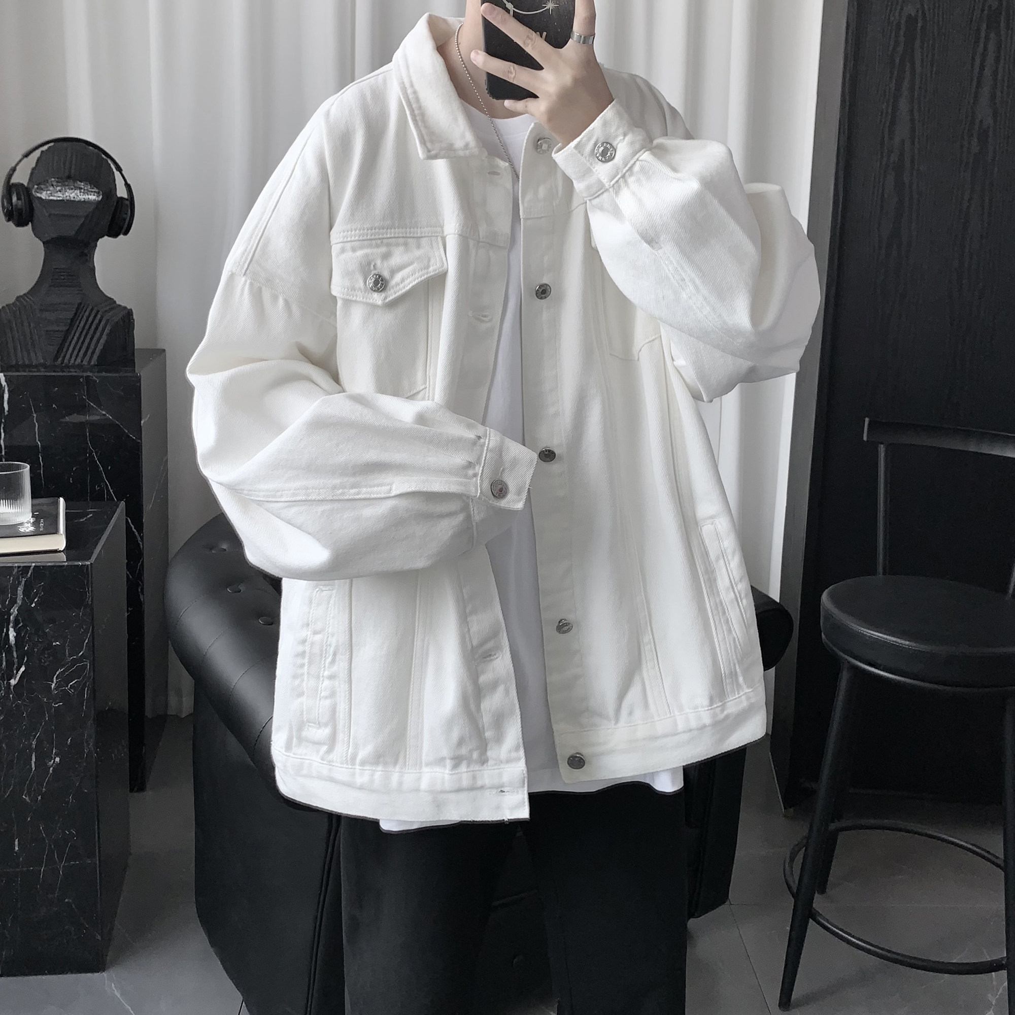 Men's clothing 2021 new denim men's autumn jacket jacket for men's spring and autumn, ruffling and handsome nets red clothes men's boomers