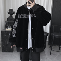 Velvet baseball suit Mens 2021 new fall jacket Mens spring and autumn Light Core Suede Jacket Mens Chains