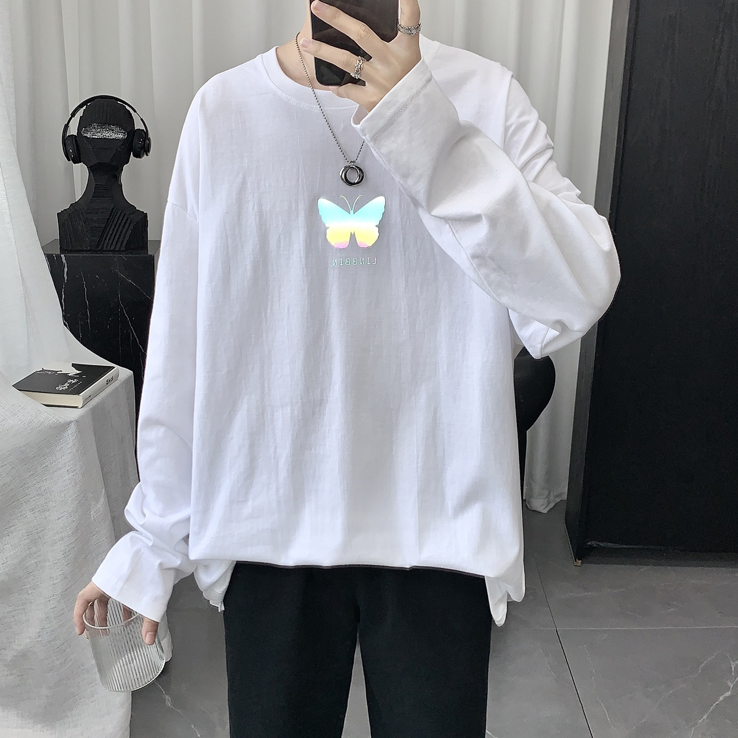 Fall 2020 long sleeve T - shirts men in clothes men and Korean edition trend couples dress loose and beat blouse