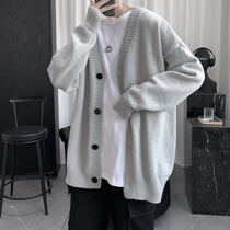Knitted cardiovert mens autumn winter sweater mens spring and autumn section thickened sweater jacket man Chains net red 100 hitch