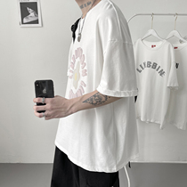 Mens clothing 2021 new original juku wind white short sleeve t-shirt male summer blouse loose ins trend 100 lap clothes man