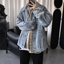 2020 spring new denim jacket mens Korean version of the trend ins wild Hong Kong wind super fire cec jacket mens spring and autumn