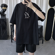 Dark Ensemble Mens Wear original Cebu Short sleeves T-shirt Male Tide Cards Trend Easy half sleeve Harbour Wind Compassionate Summer Clothes