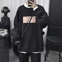 2020 Fall round collar mens wear and clothing mens autumn and winter models Chains Hong Kong Wind relaxation trend 100 hitch a spring and autumn