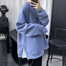 Side zip design Lazy Wind Round Collar Sweater Men And Women Loose 100 Lap Autumn Winter Coat Mens Clothes