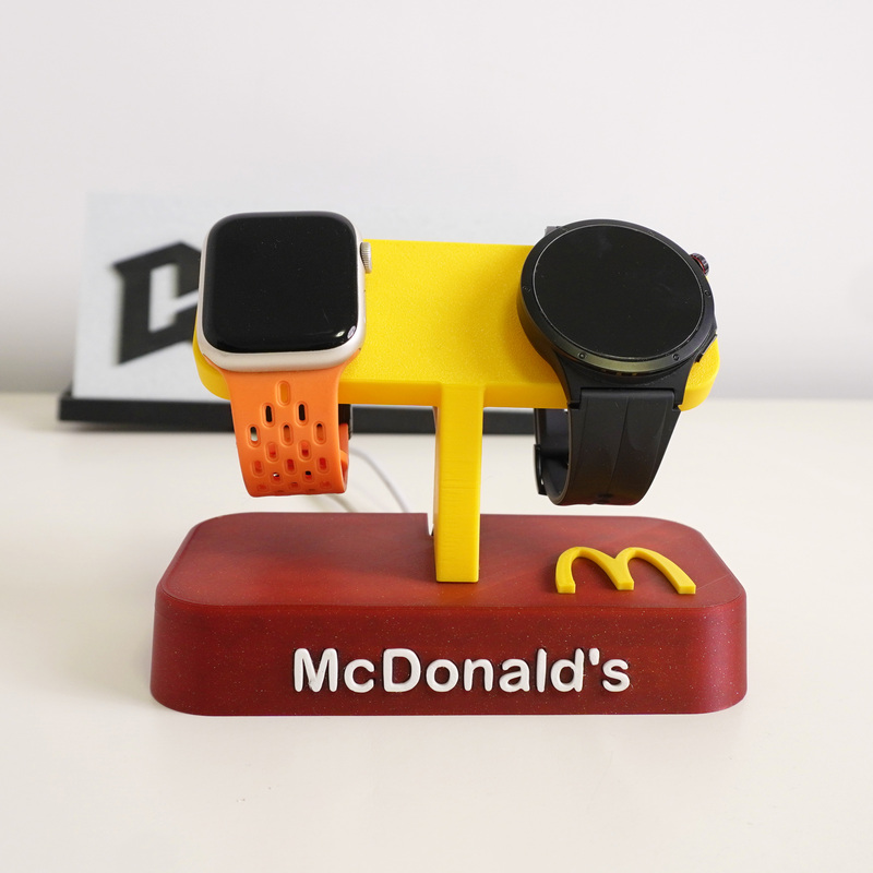 Dongjihui | Dual Watch Wireless Charging Stand in Maimen Brown, Yellow, Green, and White Color Scheme, Desktop Assistant Wireless Charging Stand. Dongjihui | Dual Watch Wireless Charging Stand in Maimen Brown, Yellow, Green, and White Color Scheme, Desktop Assistant Wireless Charging Stand.