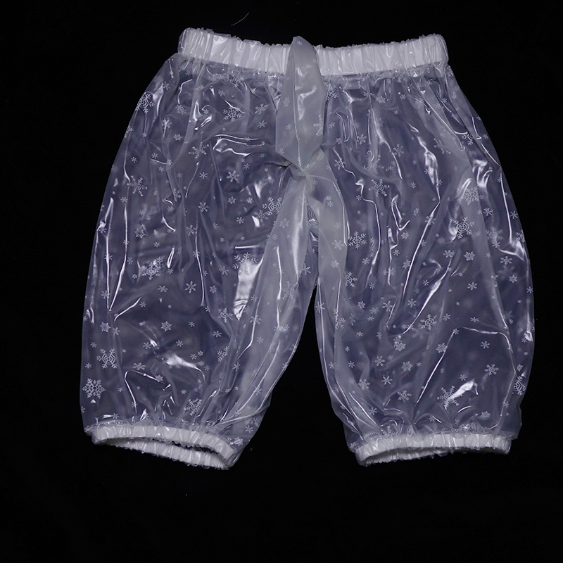 Soft Rubber Film Waterproof Rafting Pants Pvc Smooth Glossy Surface with Jj Cover Plastic Six-Point Pants Abdl Transparent Boxer Briefs
