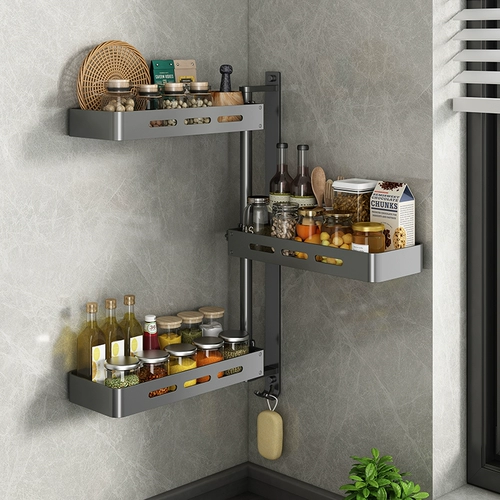 Кухонная туалет универсальный вращение приправа, приправа, соевый соус для хранения бутылочных бутылок подвесная стойка для ванной комнаты бесплатная перевозка угловая рама