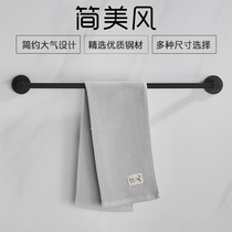 No punching gun gray stainless steel towel rack bathroom bathroom towel bar kitchen single rod slippers wall hanging storage rack