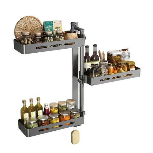 Кухонная туалет универсальный вращение приправа, приправа, соевый соус для хранения бутылочных бутылок подвесная стойка для ванной комнаты бесплатная перевозка угловая рама