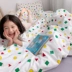 Ba mảnh khăn trải giường cotton đơn ký túc xá giường bông đơn giản 1,2m cô gái 1,5 chăn - Bộ đồ giường trẻ em 	bộ chăn ga gối đệm cho bé sơ sinh	 Bộ đồ giường trẻ em