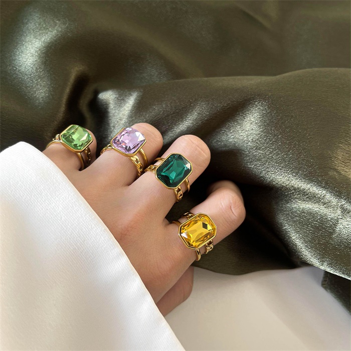 Fashion Geometric Copper None Gem Rings