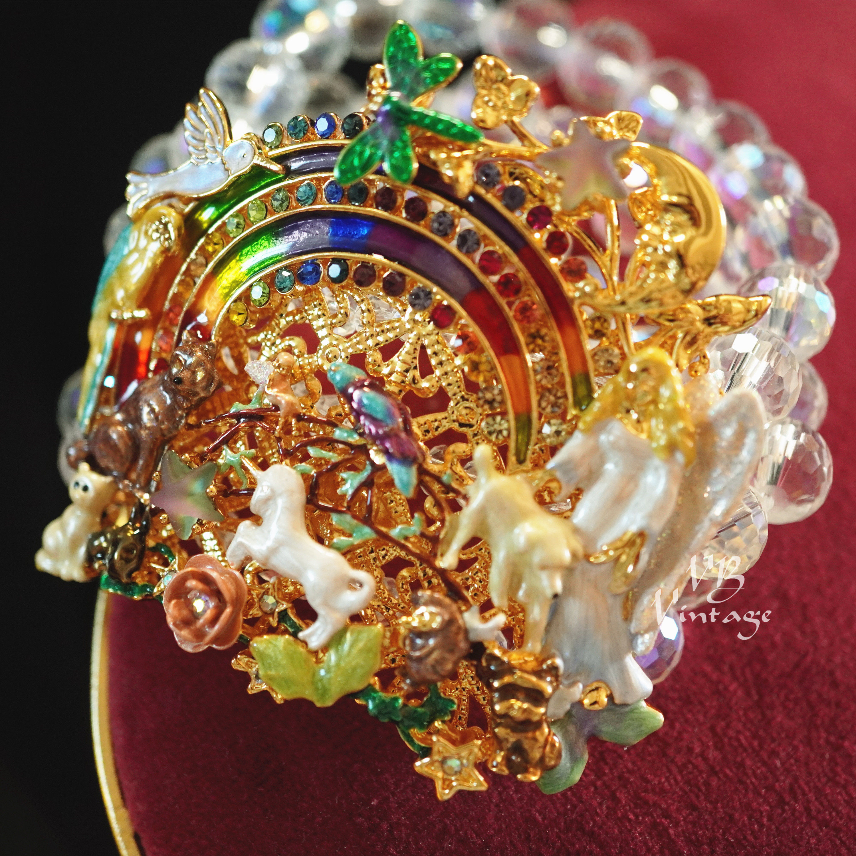 KIRKS FOLLY 复古梦幻彩虹好朋友水钻流苏胸针手链详情7