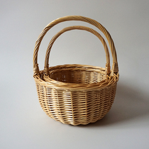 Famous home handmade willow basket egg basket basket fruit basket round basket special price