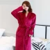 Áo ngủ mùa đông nữ flannel áo choàng tắm đồ ngủ dày cộng với đôi áo choàng dài san hô lông cừu kích thước lớn dịch vụ nhà nữ