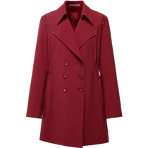 Waterproof technology] EP Yaying high-end series pure wool red windbreaker jacket 2024 autumn new product 7201