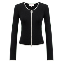 EP Yaying Womens Cleanfit100% Sheep Wool Zippered Knitted Cardigan Top Shopping Mall Same Style 9156A