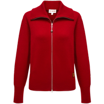 EP Yaying Womens Cashmere Wool Sweater Loose Zipper Knitted Cardigan Red Jacket 2024 Winter New 9119A