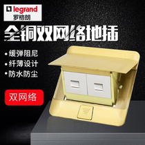 TCL Legrand network ground socket all copper waterproof dual computer hydraulic buffer damping floor ground socket