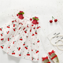 Summer new small cherry halter shirt Korean version of pure cotton sleeveless bottoming shirt small fresh small vest sweet small top