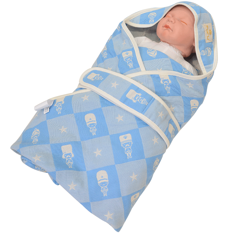 ForU Fueryou baby cotton gauze wrap towel multi-functional four-layer gauze blanket strap-type hug quilt