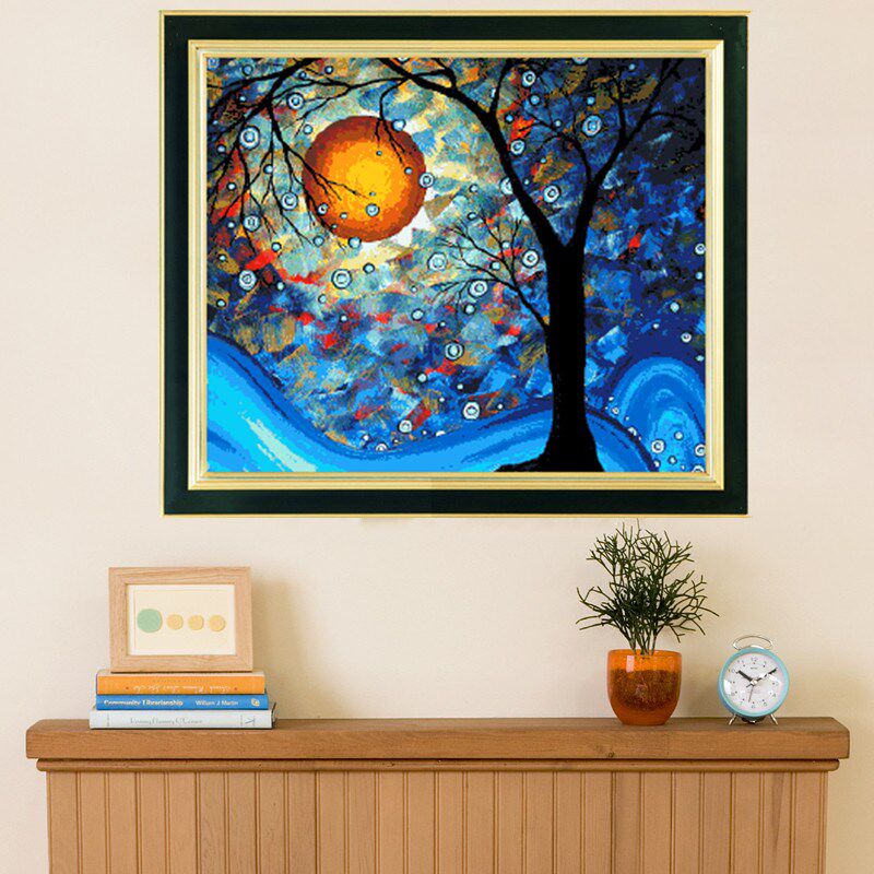 Self-embroidered dream tree cross-stitch Van Gogh famous painting Dreams come true full embroidery living room diamond painting full diamond European landscape