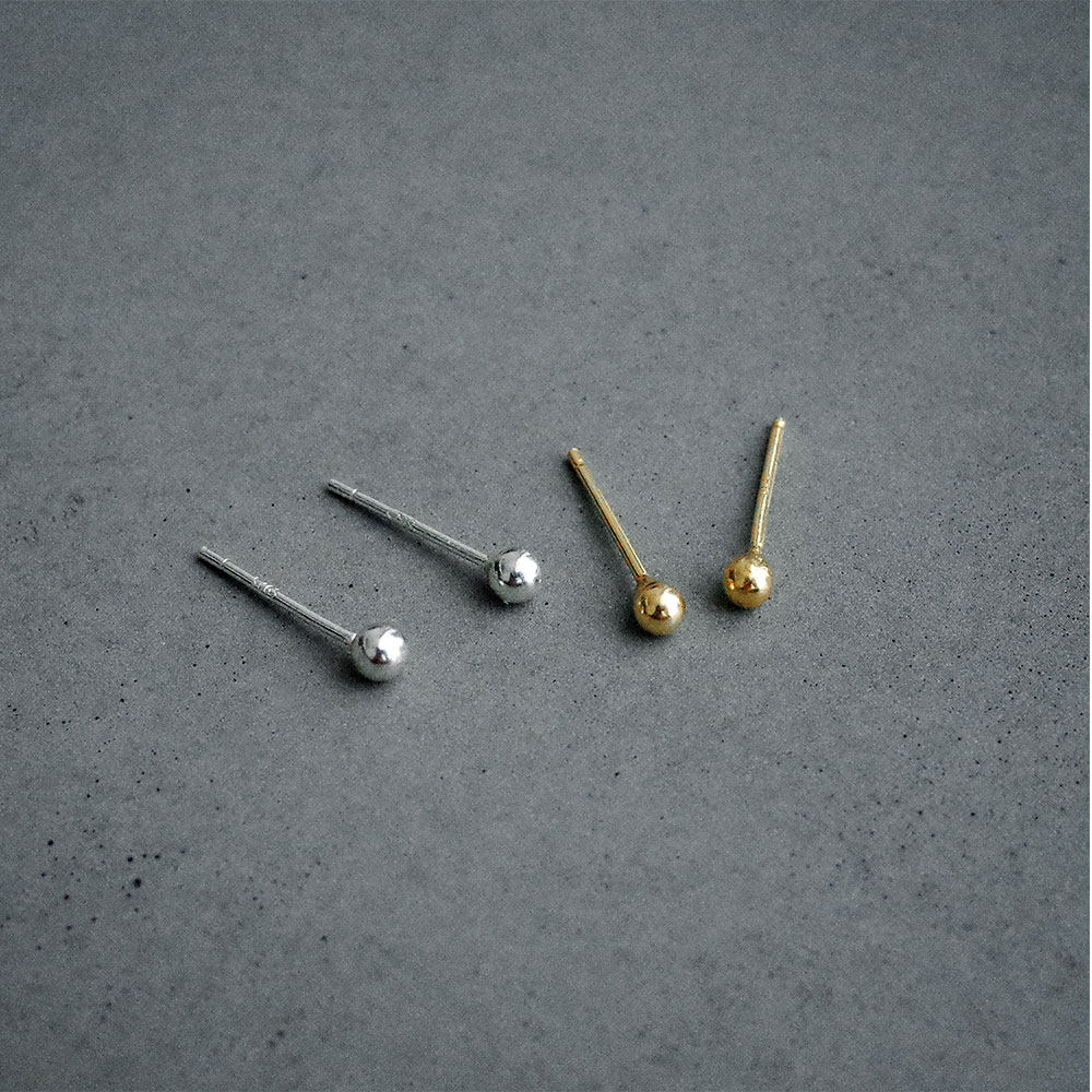 925 sterling silver ear needle mini small silver bean golden bean ins simple girl heart light beads wild simple ear jewelry