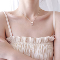 S925 sterling silver long life lock necklace literary retro pendant bean fringe court fashion short choker silver jewelry
