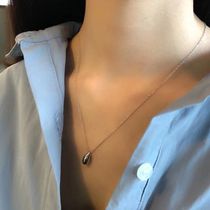 Cold style personality elegant water drop pendant necklace 925 sterling silver gold simple Ruili retro choker