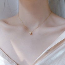 Diamond Circle necklace exquisite small waist sterling silver s925 niche design annual ring choker simple light luxury temperament