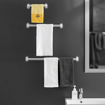 Towel hanging non-perforated single pole wall-mounted rack toilet space aluminum bathroom bath towel toilet storage shelf