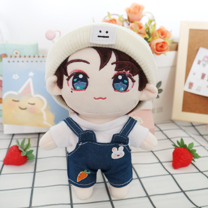 White Label HAT + White T + Radish Jeansgoods in stock Zhang zhehan Gong Jun doll 20 centimeter cotton bjd  Star Doll Human form doll clothes girl student gift