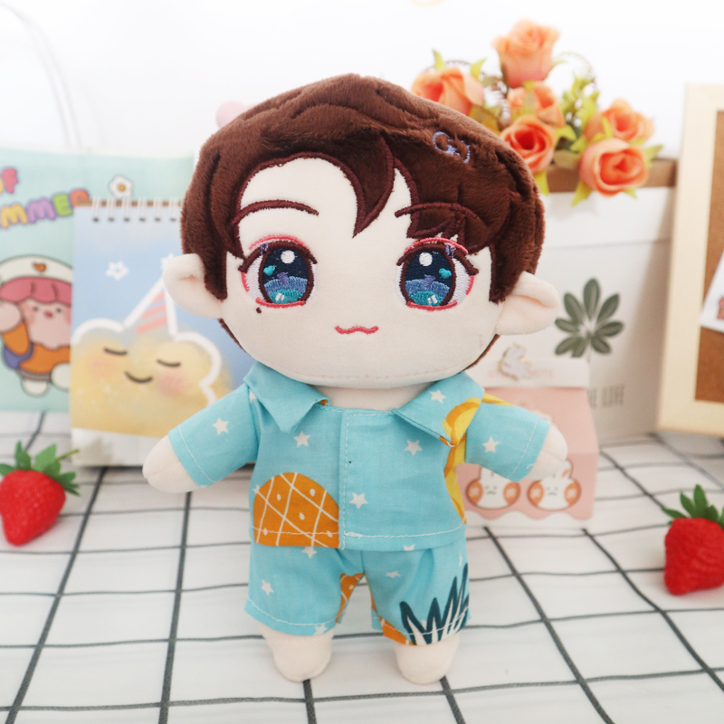 Lake Blue & Star Shirt Shortsgoods in stock Zhang zhehan Gong Jun doll 20 centimeter cotton bjd  Star Doll Human form doll clothes girl student gift