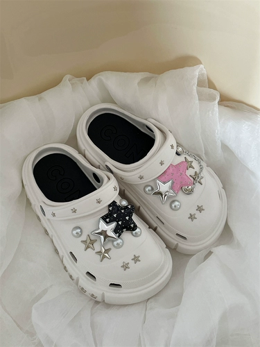 Летние тапочки в стиле Crocs, босоножки на платформе, женские тапочки, подходят для носки на улице, закрытый носок