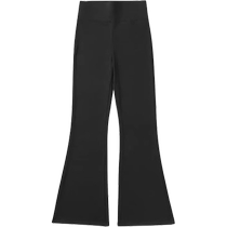 Black slightly flared shark pants for autumn womens 2024 new outerwear high-waist elastic slimming yoga pants Barbie pants