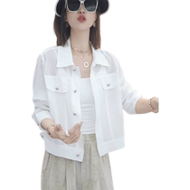 White sun protection jacket for women 2024 new autumn thin high-end short style beautiful shirt that is popular this year