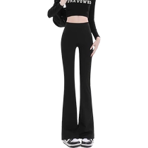 Ice Silk Micro-Large Yoga Pants Womens Summer Thin Shark Pants High Waist Belly Slimming Butt Lifting Flared Pants Bottoming Pants