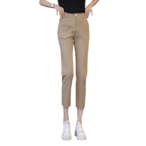 Black Straight Suit Pants Womens 2024 Summer New High Waist Slim Versatile Small Eight-Point Cigarette Pipe Pants