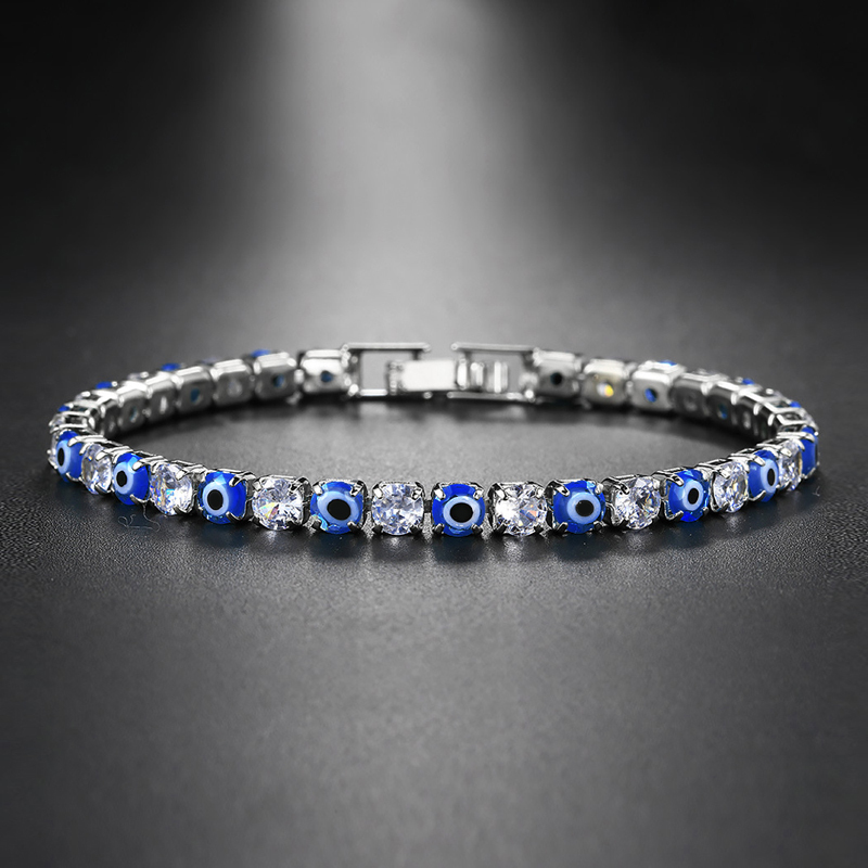 Devil's Eye Bracelet [Eye of Redemption] Zircon Ice Sugar Tennis Chain Couple Bracelet Unisex Trendy Light Luxury Versatile