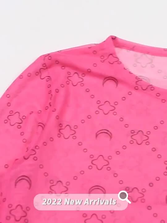 Wy8239 Women Summer Clothes 2022 Two Piece Set Sexy Mesh Long Sleeve