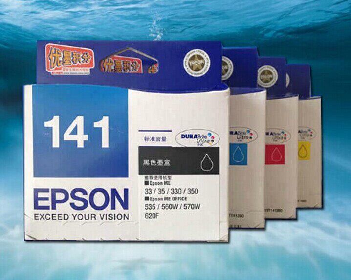 Original Epson T141 ink cartridge ME330 ME350 560W 620F t1411 1412 1413 1414