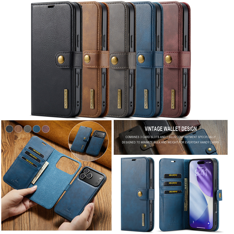 Suitable for Samsung Galaxy S26/A54/A15/A35/A53/A36/A17/S24/A34/A16/S25 Ultra/S24, Two-Fold Cowhide Leather Business Style Detachable Protective Case