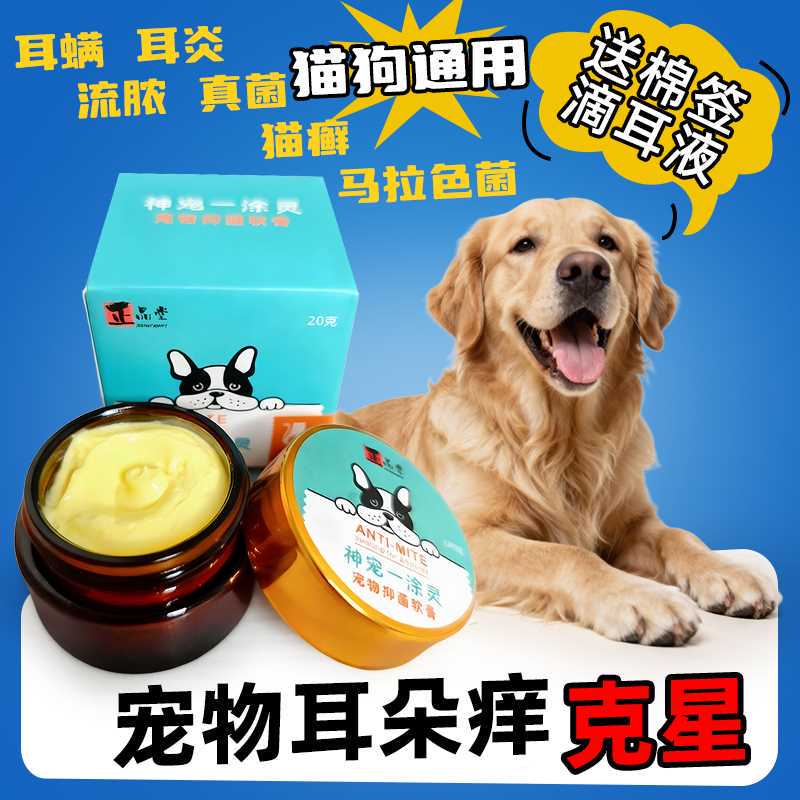 Fungal Skin Itching in Cats and Dogs, Ear Care, Ear Infection Cleaning, Special Care Ointment for Pets with Ringworm on Their Bodies