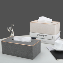 Light luxury tissue box modern simple leather paper box home living room hotel office commercial paper box customization