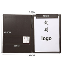 Business simple office A4 leather folder creative hotel service guide clip Information contract storage clip customization