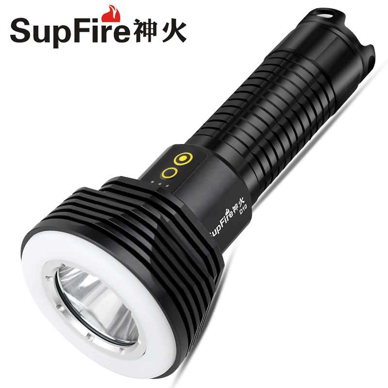 Shenhuo D10 flashlight strong light charging super bright 26650 outdoor long-range double lights with magnet LED night patrol camping