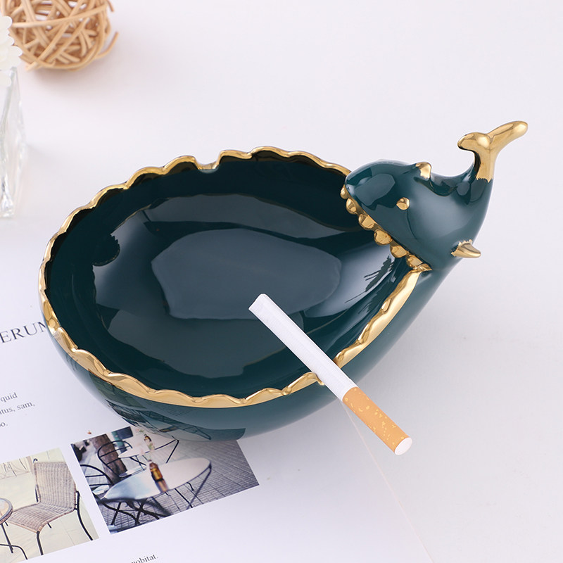 Nordic ins light luxury ceramic ashtray creative personality trend anti-fly ash home cute ashtray living room decoration