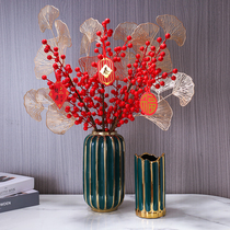 Modern ceramic vase emulated flower pendulum piece New house living room TV cabinet Home Decorative New Year Wedding Celebration Floral Affair