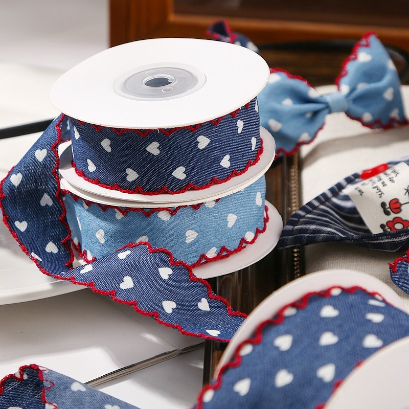 10 Yards Wavy Edge Heart Pattern Ribbon - Lace Love Heart Trim For DIY Bow Making Hair Accessories Clothing Trim Gift Wrapping Craft Supplies_voghion.com